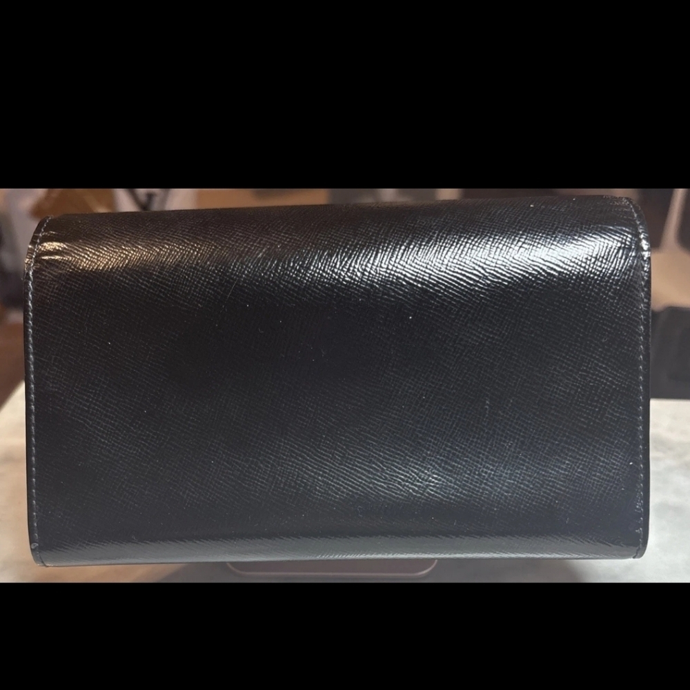 MCM Black Textured Wallet with Gold Accent - Picture 4 of 6